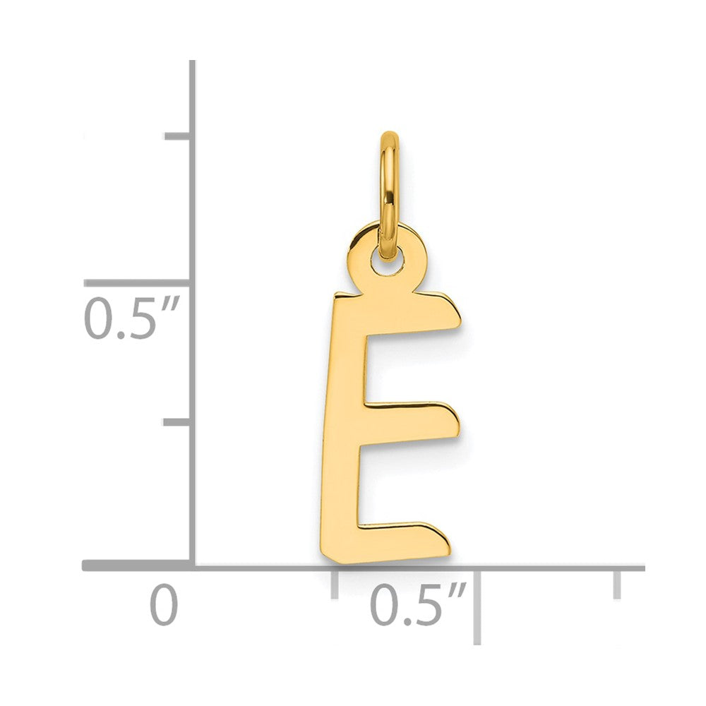 14K Gelbgold Schräg Block Buchstabe E Initiale Charm