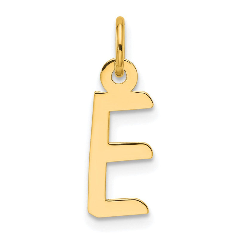 14K Gelbgold Schräg Block Buchstabe E Initiale Charm