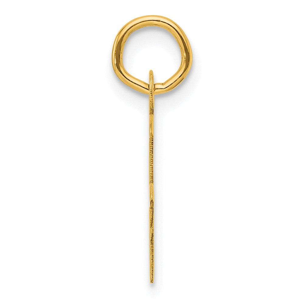 14K Gelbgold Schräg Block Buchstabe F Initiale Charm