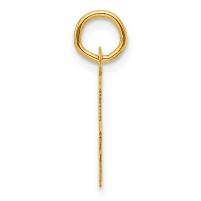 14K Gelbgold Schräg Block Buchstabe F Initiale Charm