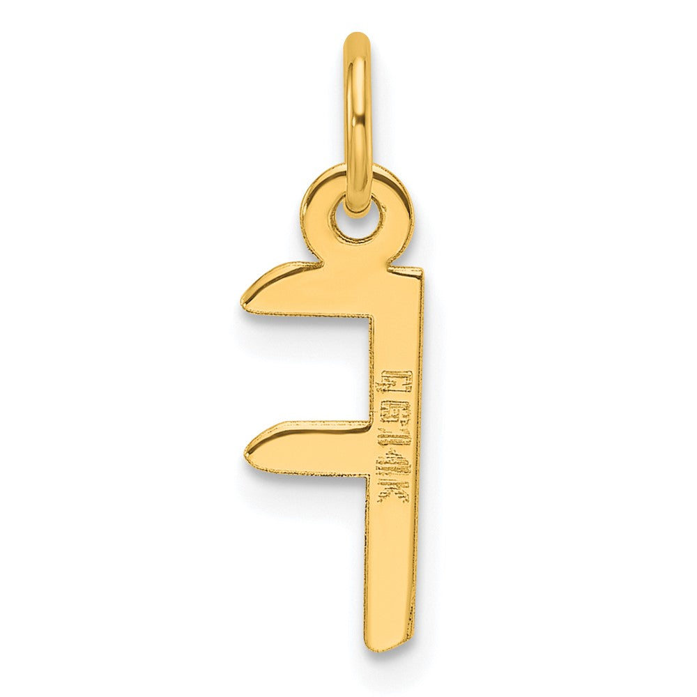 14K Gelbgold Schräg Block Buchstabe F Initiale Charm