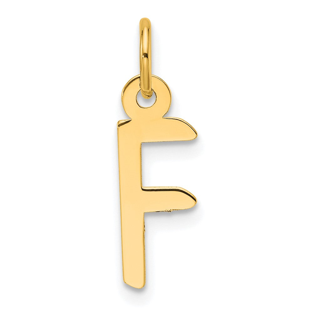 14K Gelbgold Schräg Block Buchstabe F Initiale Charm