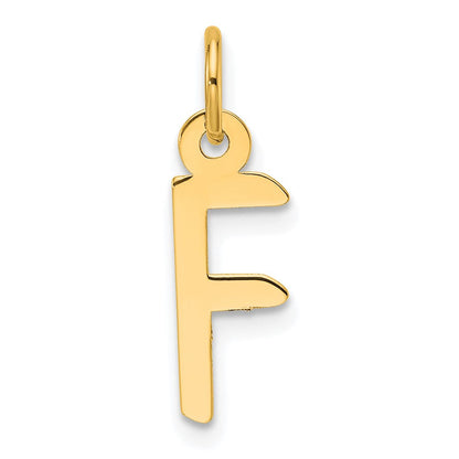 14K Gelbgold Schräg Block Buchstabe F Initiale Charm