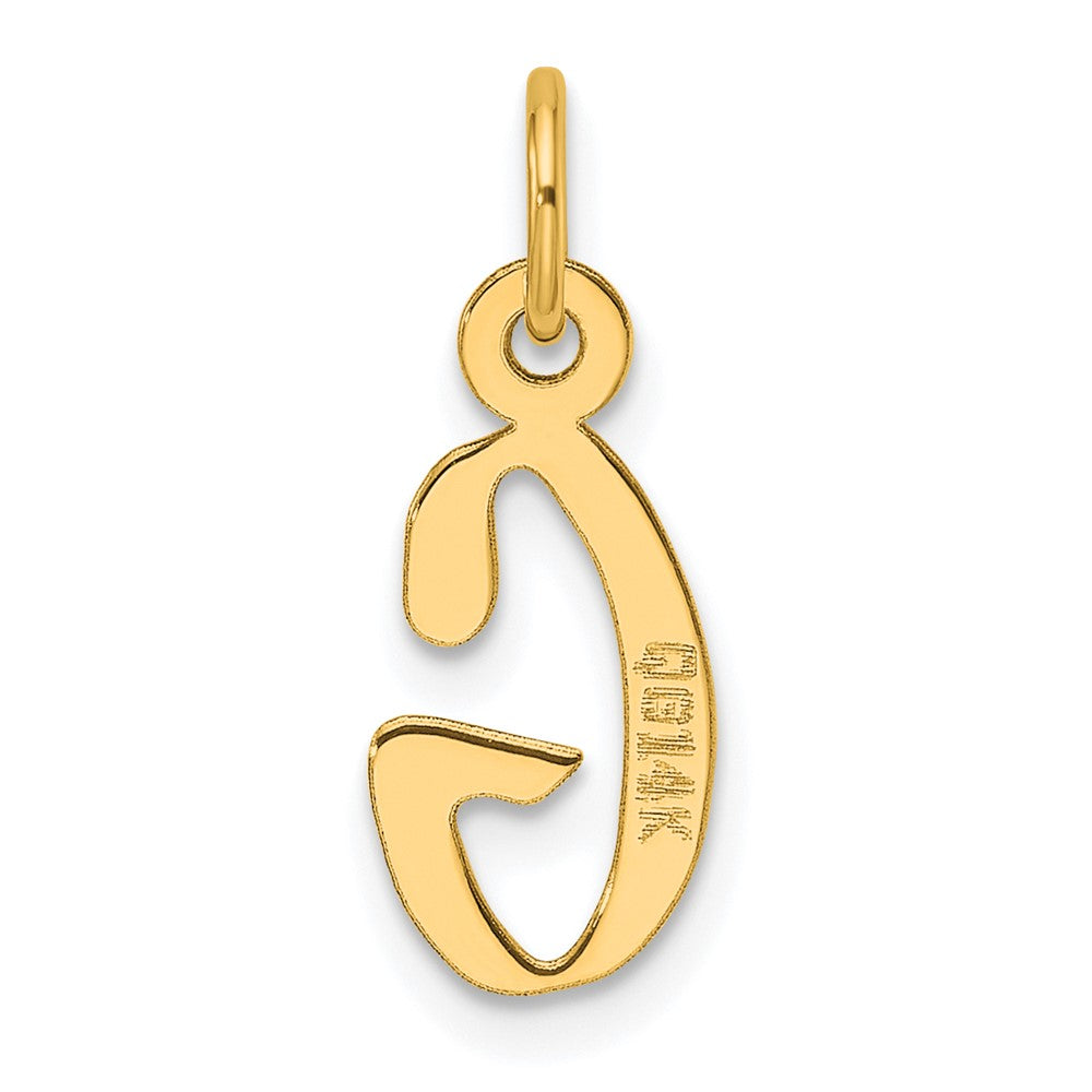 14K Gelbgold Schräg Block Buchstabe G Initiale Charm