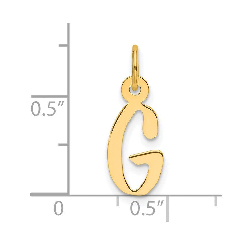 14K Gelbgold Schräg Block Buchstabe G Initiale Charm