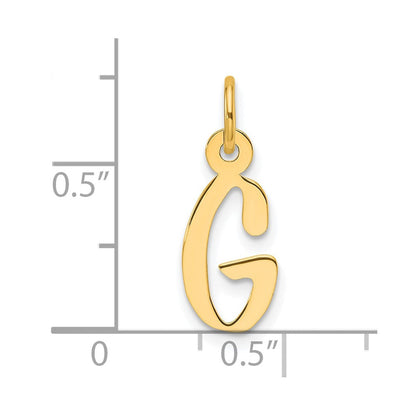 14K Gelbgold Schräg Block Buchstabe G Initiale Charm