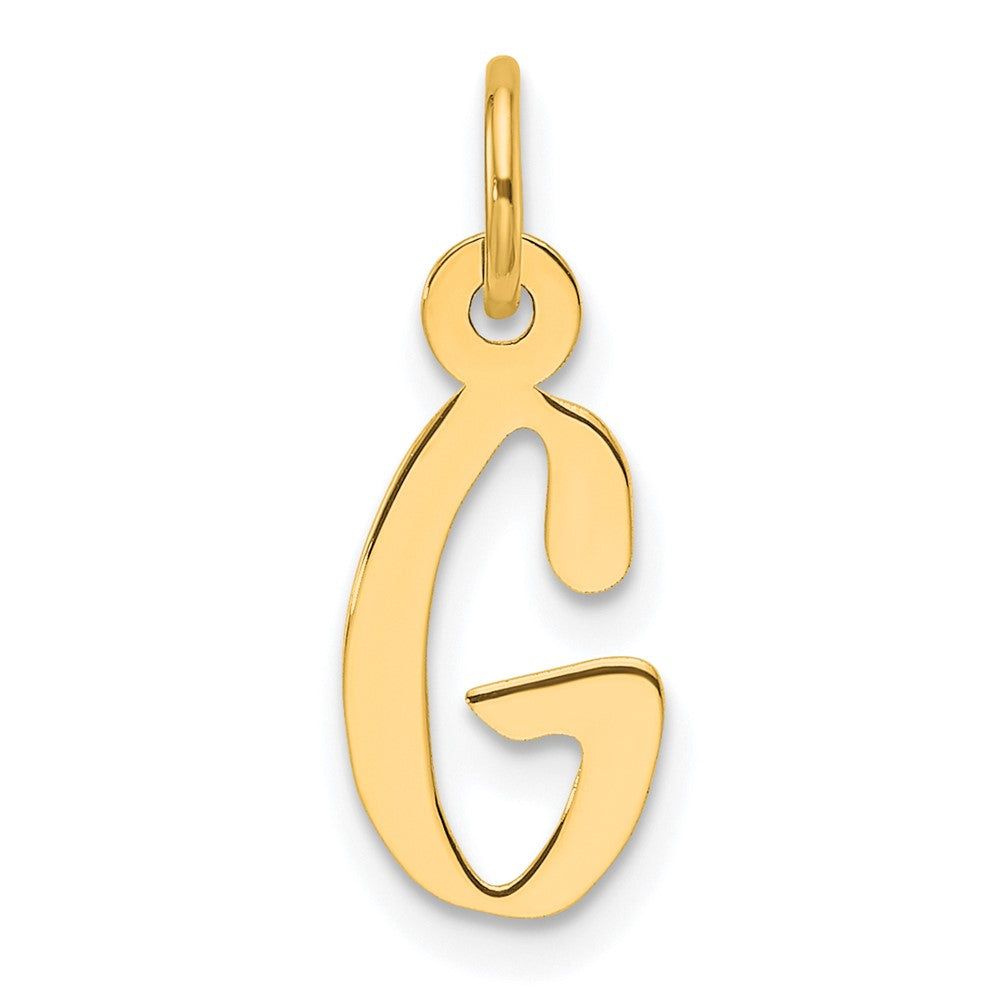14K Gelbgold Schräg Block Buchstabe G Initiale Charm