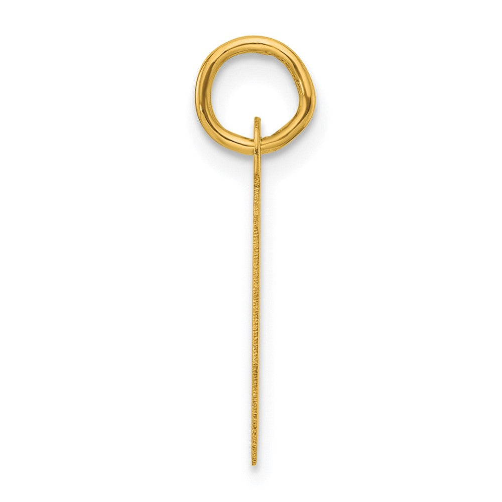 14K Gelbgold Schräg Block Buchstabe H Initiale Charm