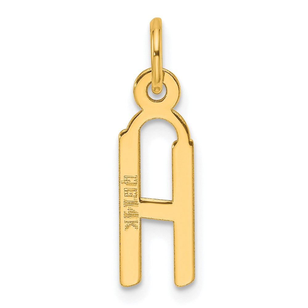 14K Gelbgold Schräg Block Buchstabe H Initiale Charm