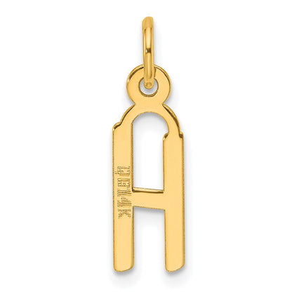 14K Gelbgold Schräg Block Buchstabe H Initiale Charm