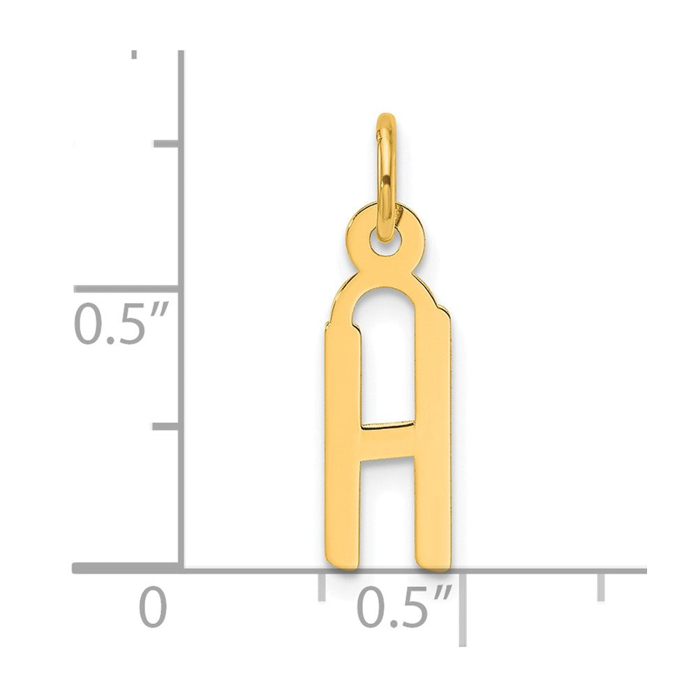 14K Gelbgold Schräg Block Buchstabe H Initiale Charm