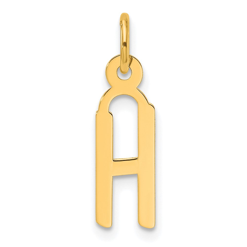 14K Gelbgold Schräg Block Buchstabe H Initiale Charm