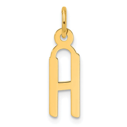 14K Gelbgold Schräg Block Buchstabe H Initiale Charm