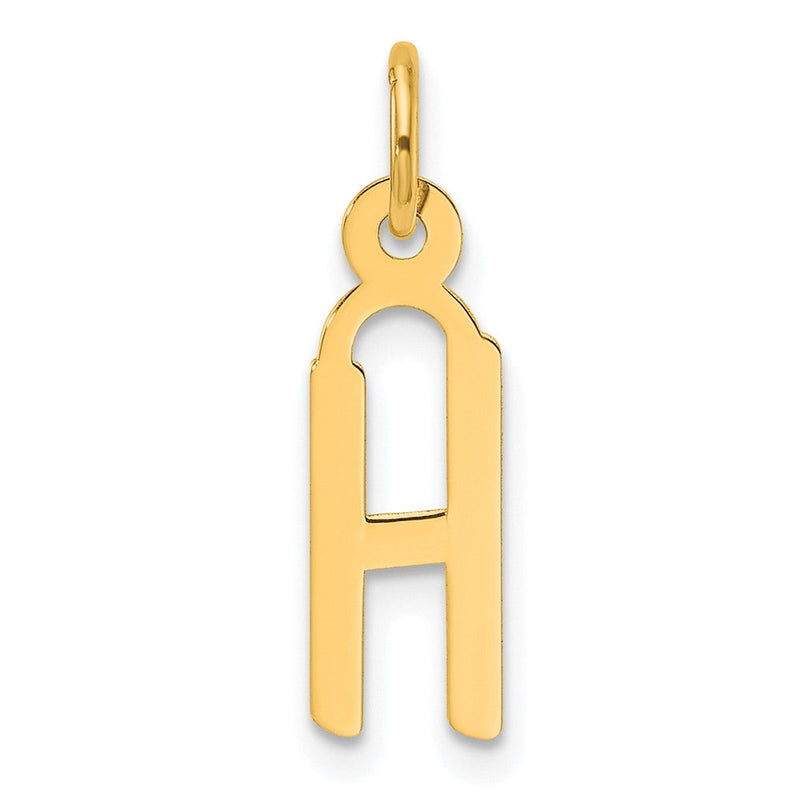 14K Gelbgold Schräg Block Buchstabe H Initiale Charm