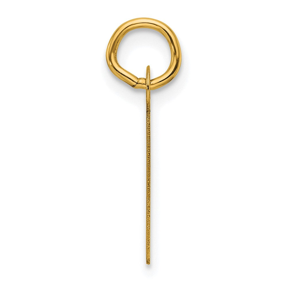 14K Gelbgold Schräg Block Buchstabe I Initiale Charm