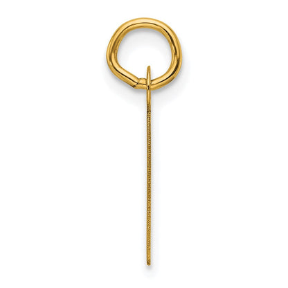 14K Gelbgold Schräg Block Buchstabe I Initiale Charm
