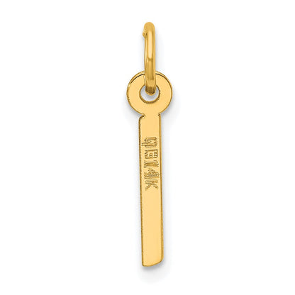 14K Gelbgold Schräg Block Buchstabe I Initiale Charm