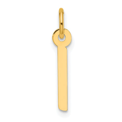14K Gelbgold Schräg Block Buchstabe I Initiale Charm