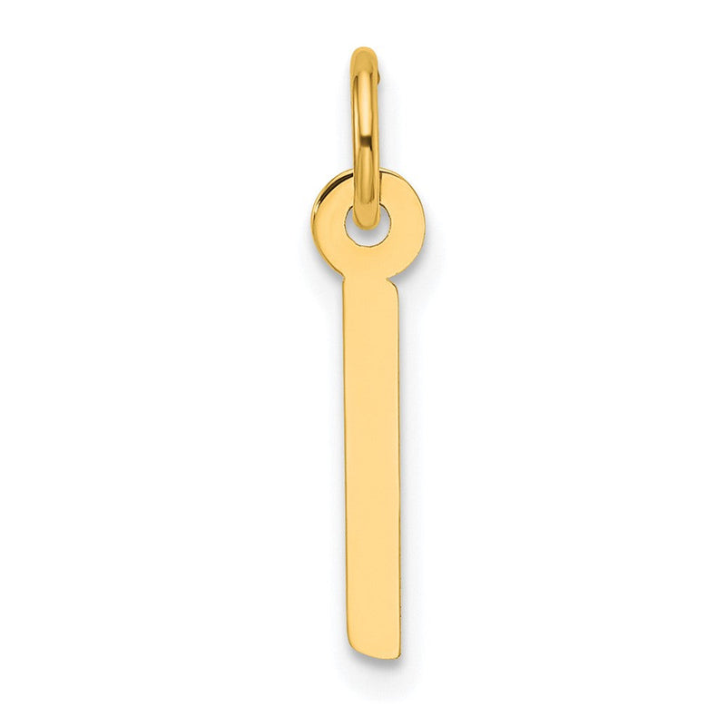 14K Gelbgold Schräg Block Buchstabe I Initiale Charm