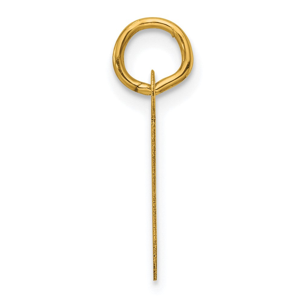 14K Gelbgold Schräg Block Buchstabe J Initiale Charm