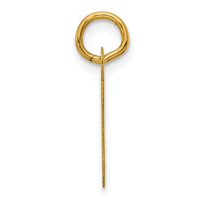 14K Gelbgold Schräg Block Buchstabe J Initiale Charm