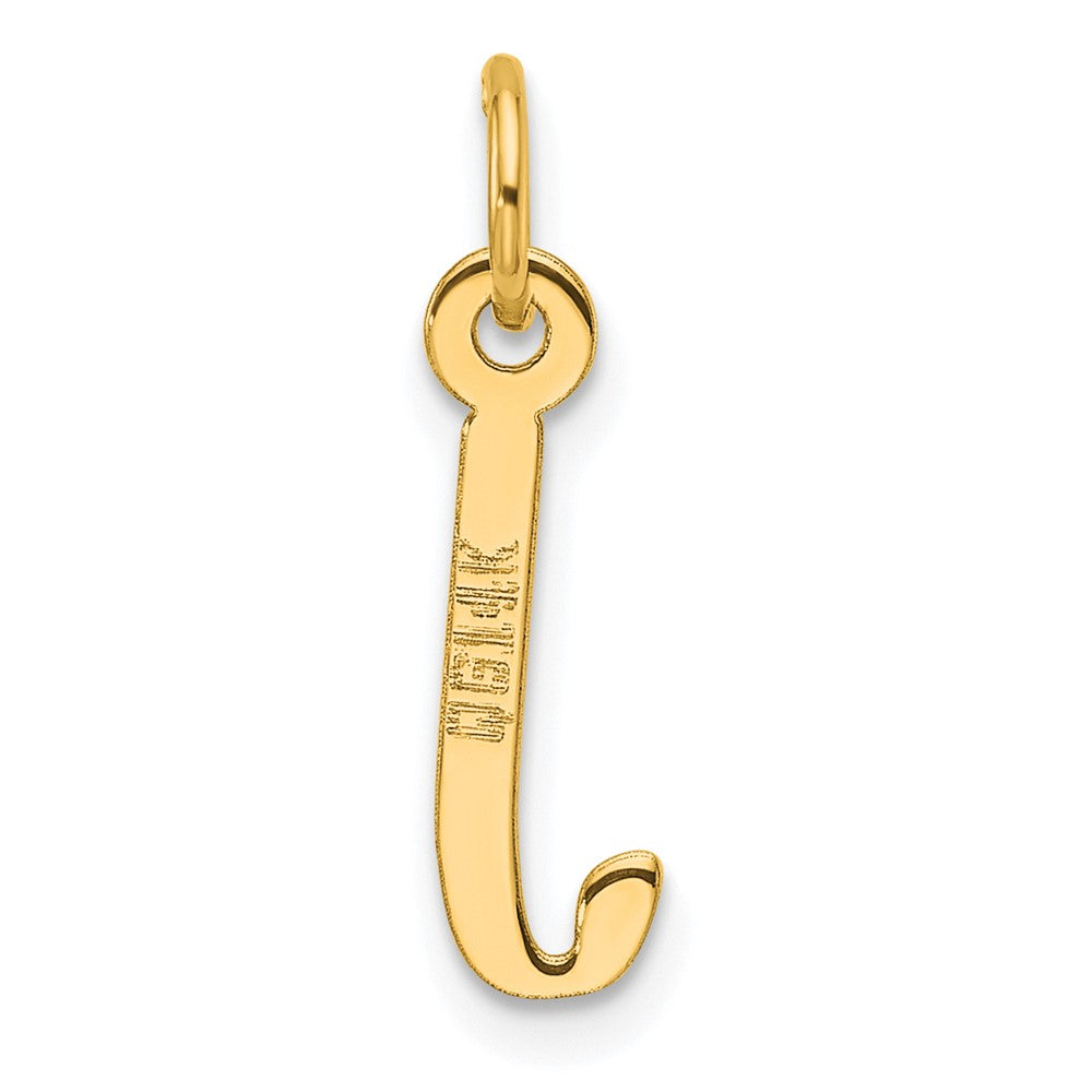 14K Gelbgold Schräg Block Buchstabe J Initiale Charm