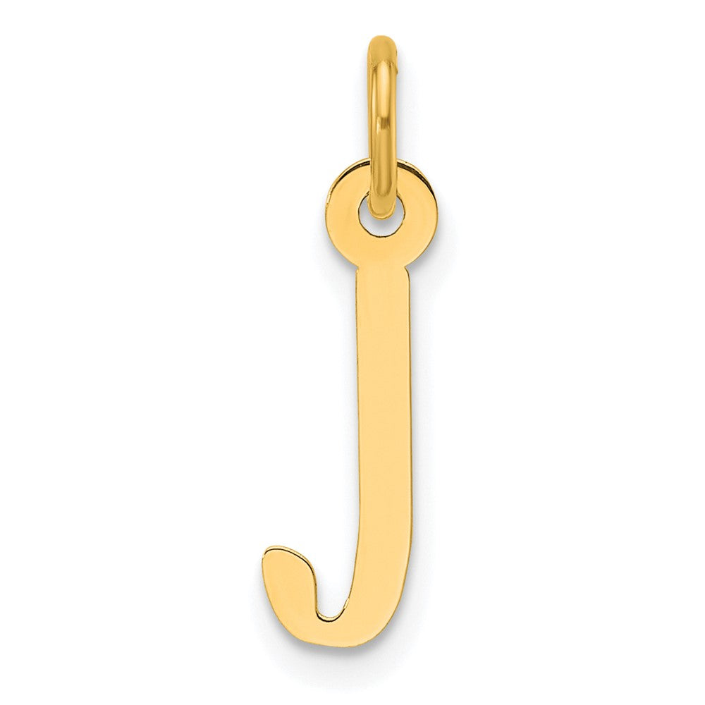 14K Gelbgold Schräg Block Buchstabe J Initiale Charm