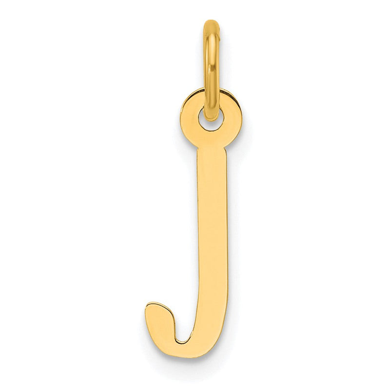 14K Gelbgold Schräg Block Buchstabe J Initiale Charm