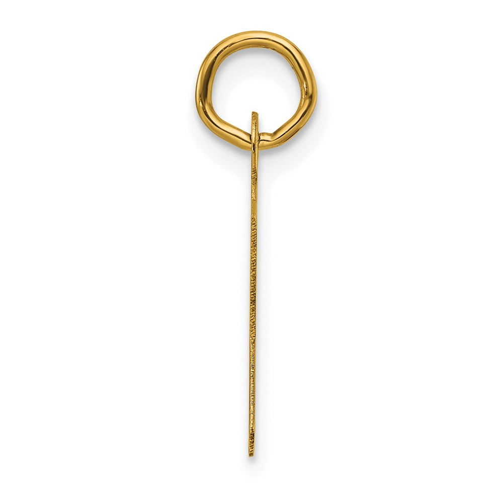 14K Gelbgold Schräg Block Buchstabe K Initiale Charm