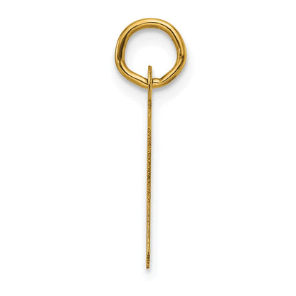 14K Gelbgold Schräg Block Buchstabe K Initiale Charm
