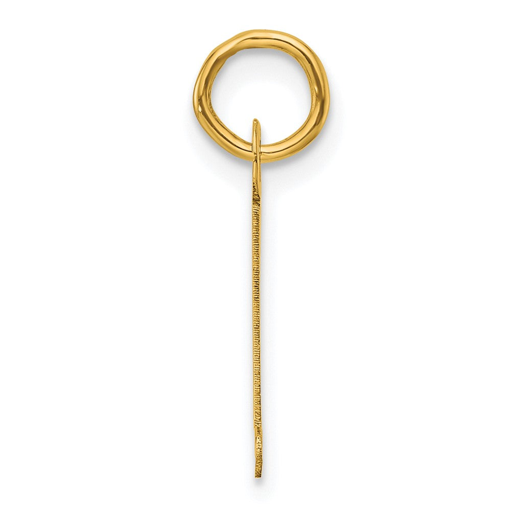 14K Gelbgold Schräg Block Buchstabe L Initiale Charm