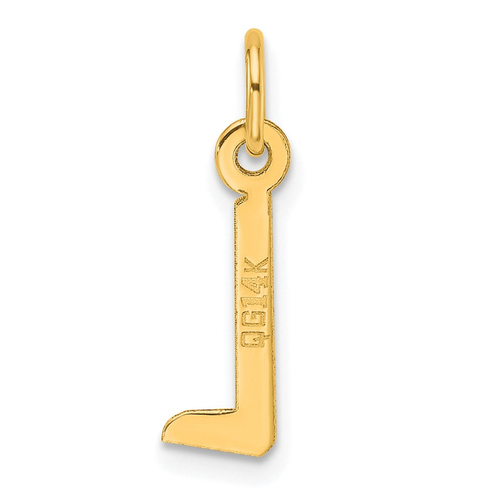 14K Gelbgold Schräg Block Buchstabe L Initiale Charm