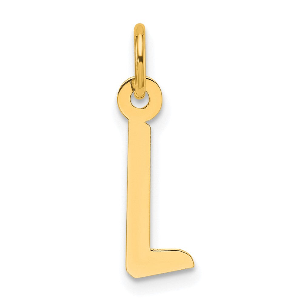 14K Gelbgold Schräg Block Buchstabe L Initiale Charm