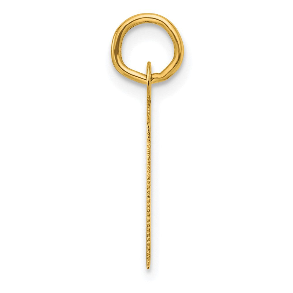14K Gelbgold Schräg Block Buchstabe M Initiale Charm
