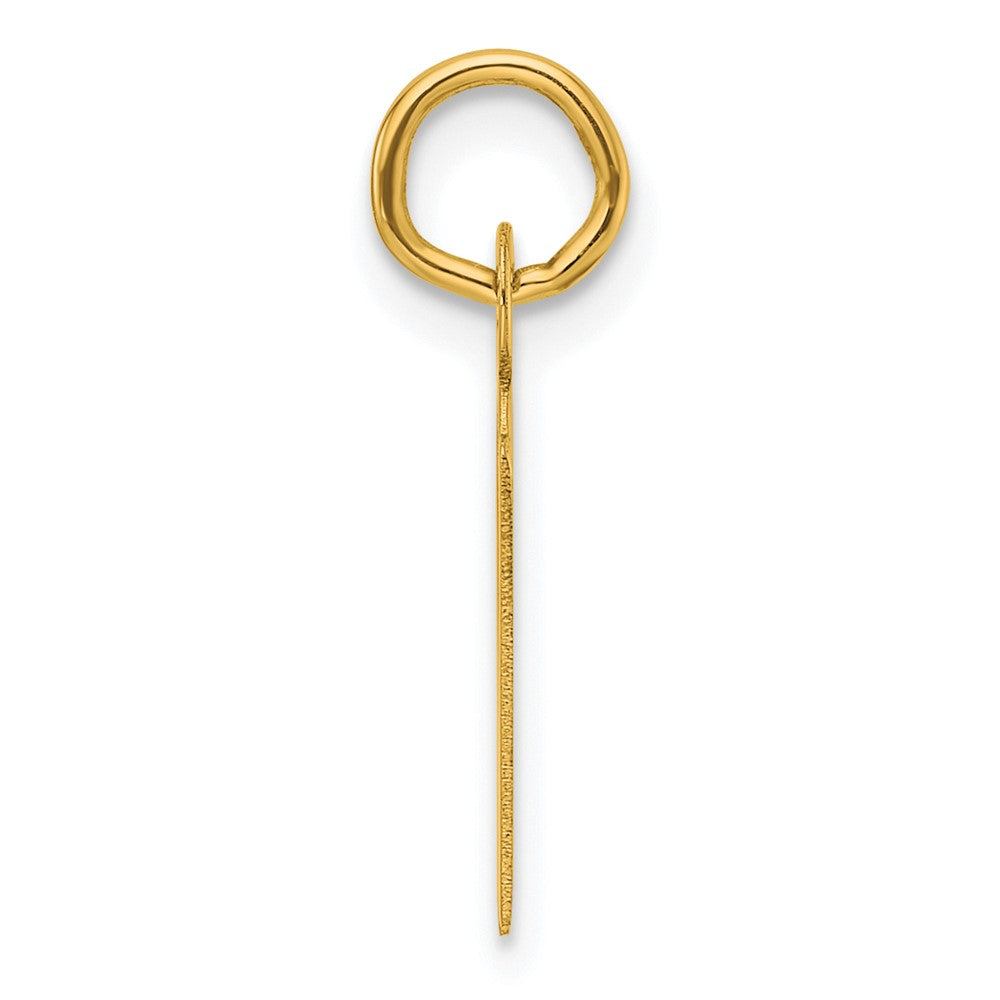 14K Gelbgold Schräg Block Buchstabe N Initiale Charm
