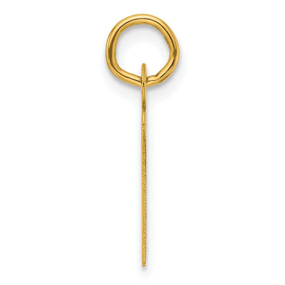 14K Gelbgold Schräg Block Buchstabe N Initiale Charm