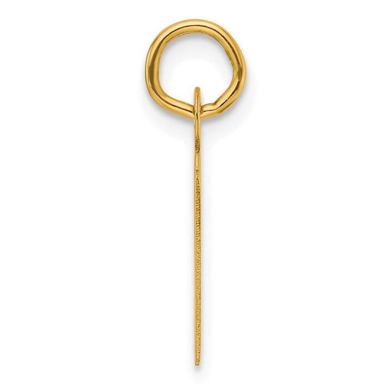14K Gelbgold Schräg Block Buchstabe N Initiale Charm
