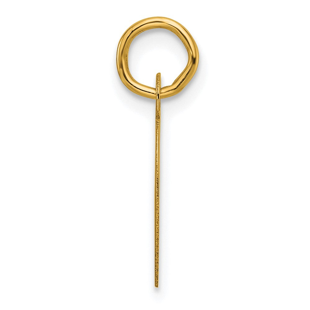 14K Gelbgold Schräg Block Buchstabe O Initiale Charm
