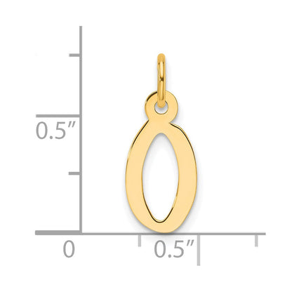 14K Gelbgold Schräg Block Buchstabe O Initiale Charm