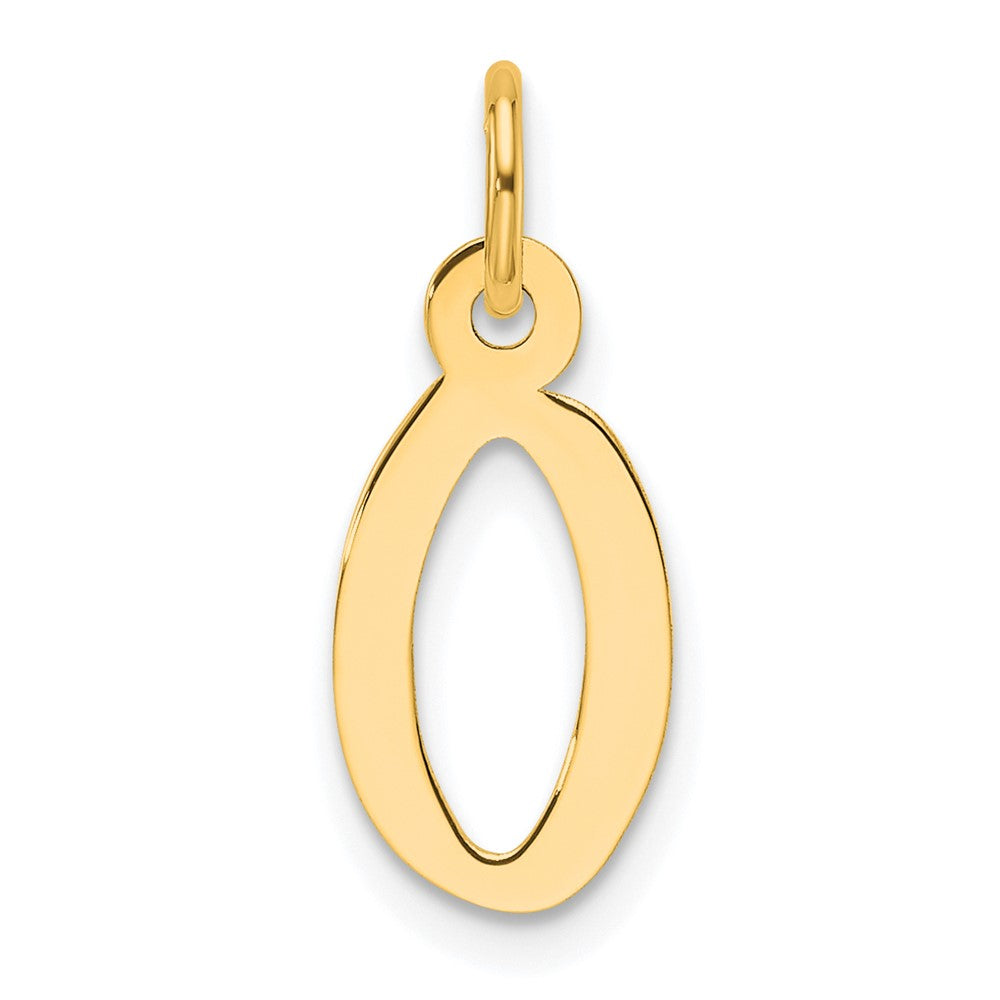 14K Gelbgold Schräg Block Buchstabe O Initiale Charm