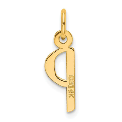 14K Gelbgold Schräg Block Buchstabe P Initiale Charm