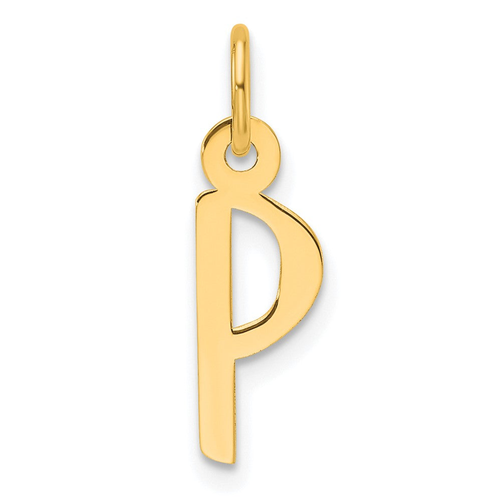14K Gelbgold Schräg Block Buchstabe P Initiale Charm