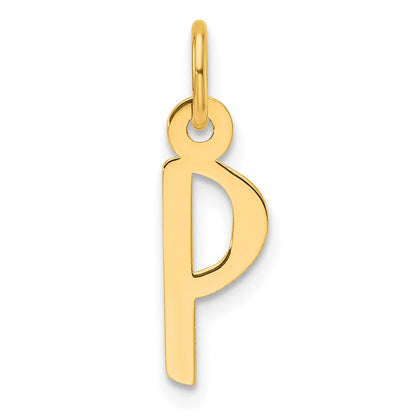 14K Gelbgold Schräg Block Buchstabe P Initiale Charm