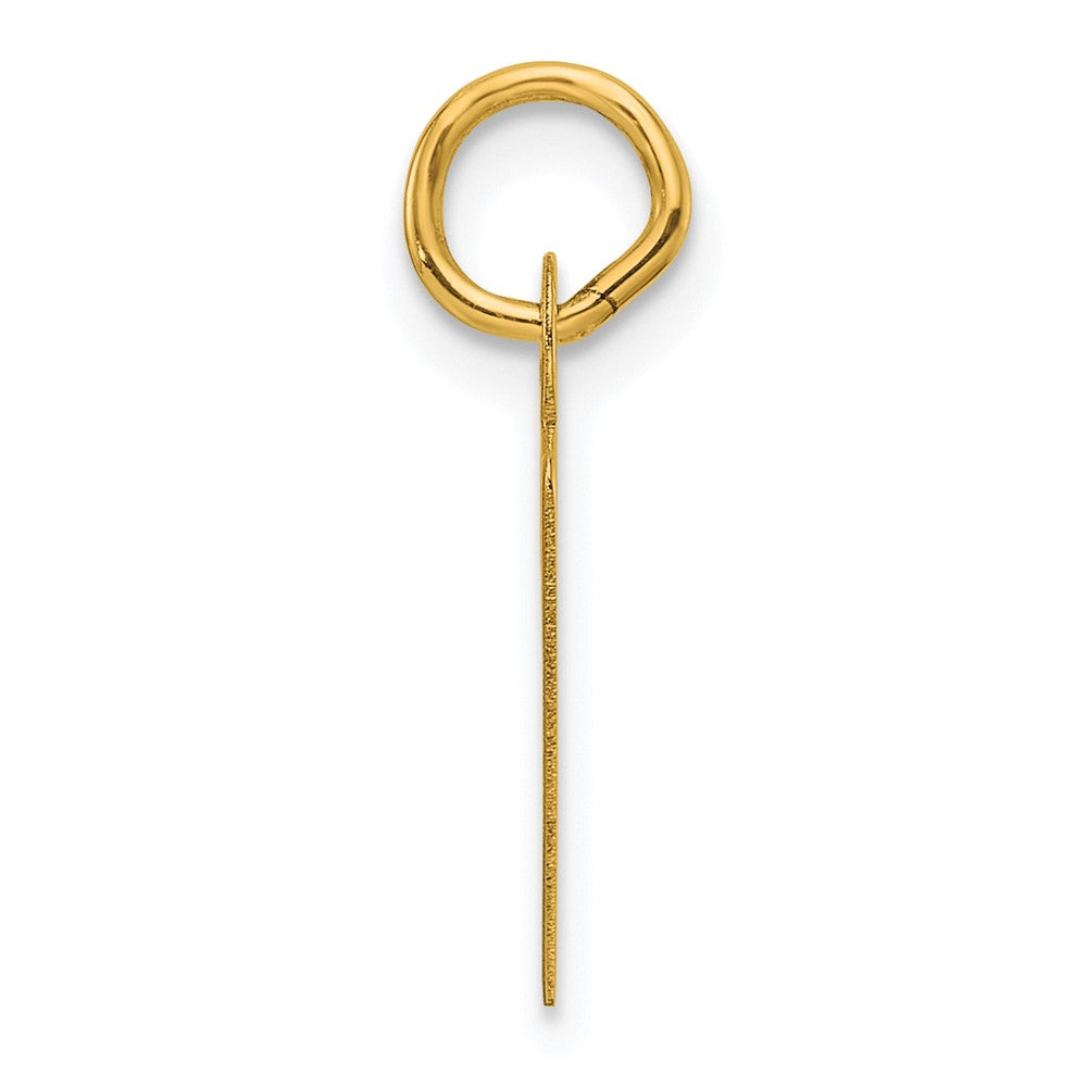 14K Gelbgold Schräg Block Buchstabe R Initiale Charm