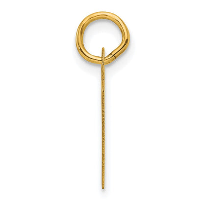 14K Gelbgold Schräg Block Buchstabe R Initiale Charm
