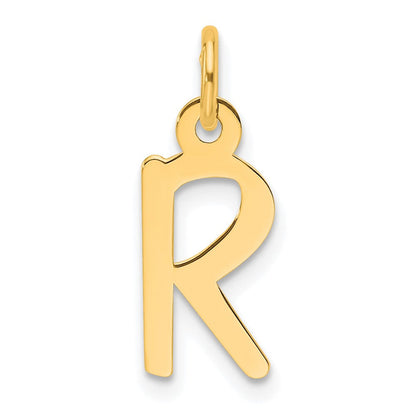 14K Gelbgold Schräg Block Buchstabe R Initiale Charm