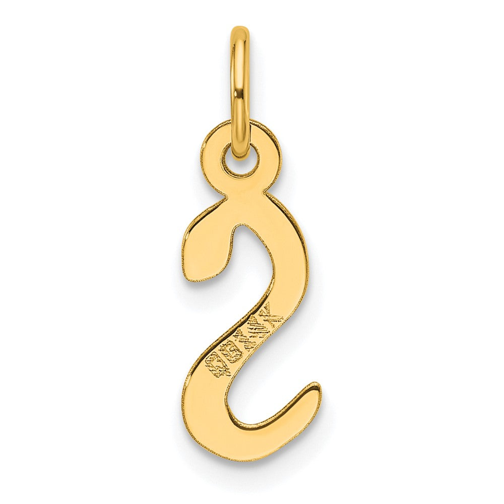 14K Gelbgold Schräg Block Buchstabe S Initiale Charm