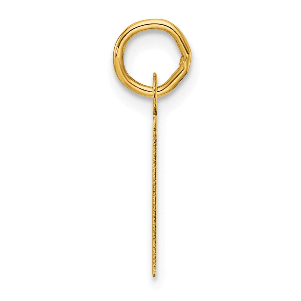 14K Gelbgold Schräg Block Buchstabe T Initiale Charm