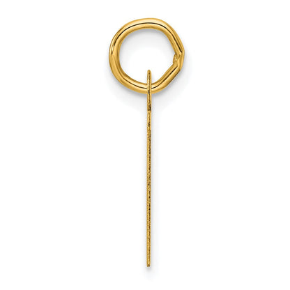 14K Gelbgold Schräg Block Buchstabe T Initiale Charm