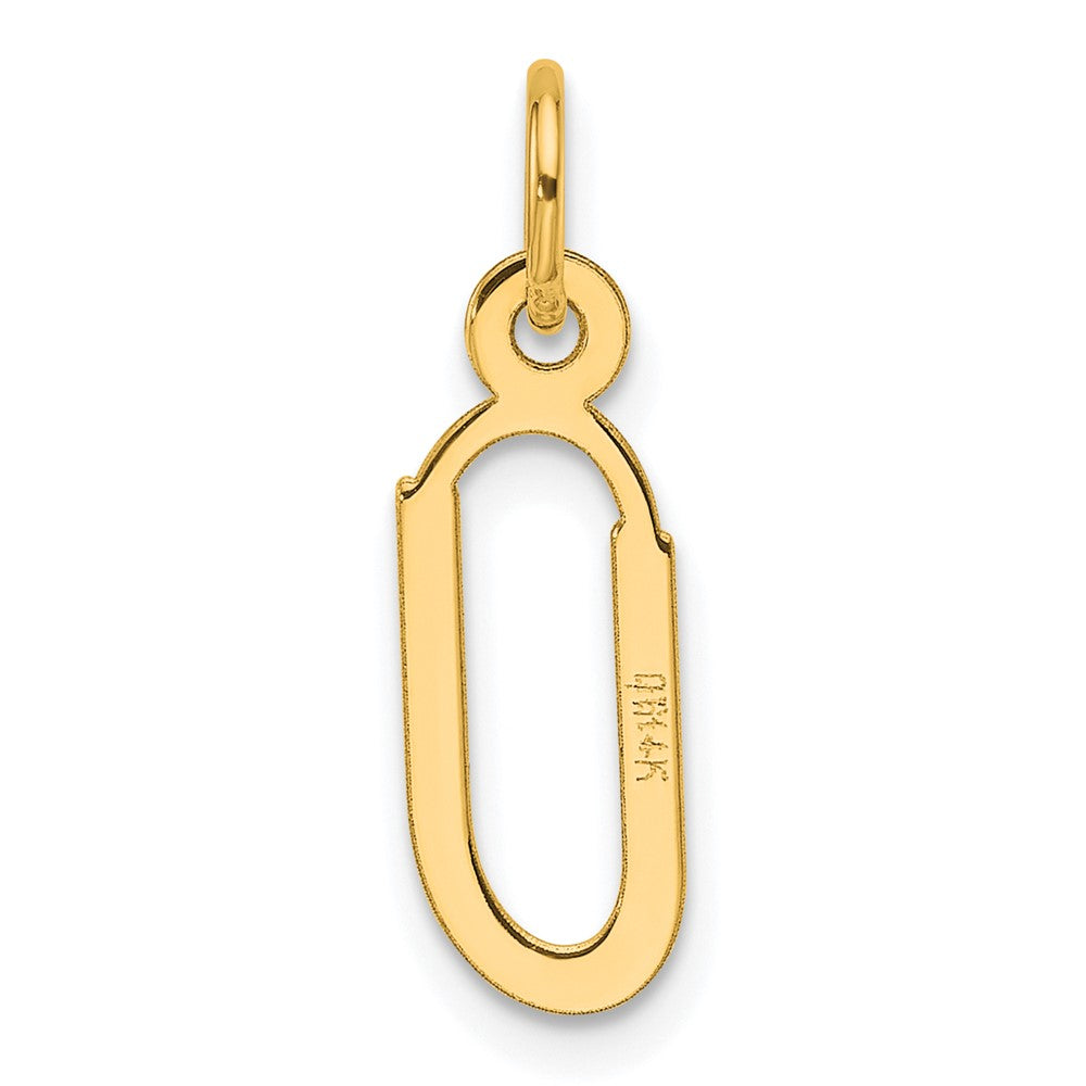 14K Gelbgold Schräg Block Buchstabe U Initiale Charm